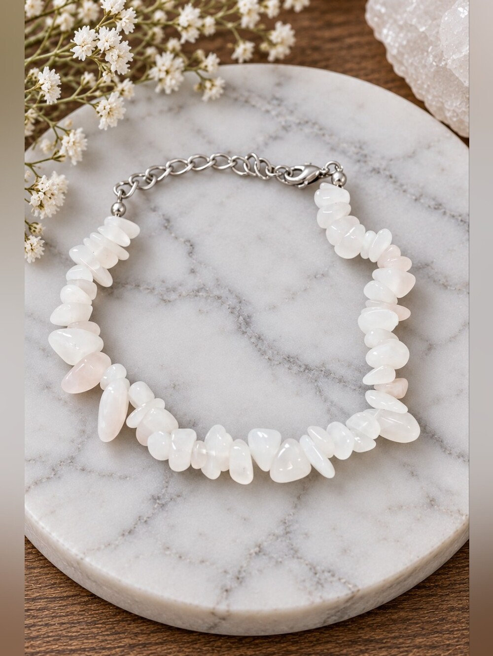 White Stone Chip Bracelet